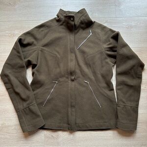 NAU khaki/brown merino wool zipper jacket size L